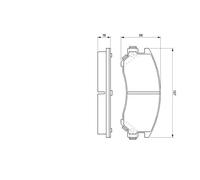 Jeu Pastilles De Frein BOSCH 0986461134 Pour 4M 53x127x18 Mm