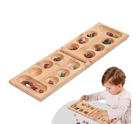 Jeu, Planche Pliante en Bois Massif, 32x10 Cm, Planche, Jeu De Stratégie Bois, Fosses De Rangement en Pierre Lisse, pour Une Soirée en Famille, Un Voyage Amusant, Un Rassembl