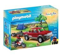 Jeu Playmobil Family Fun Pick-up et moto avec tente G