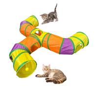 Jeu pliable pour animaux de compagnie : tube ondulé coloré de 120 cm, passage interactif des voies | Stimulant activité pour chats, lapins et chiots, amusement, cachette, exercice, jeu