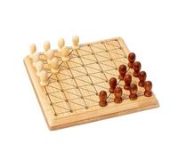 Jeu portable en bois 12 x 12 cm, mini échecs, dames et backgammon pour voyage (dames chinoises)