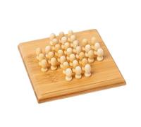 Jeu portable en bois 12 x 12 cm, mini échecs, dames et backgammon pour voyage (échecs solo)
