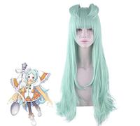 Jeu Princess Connect! Re Dive Miyako Cosplay perruques vert clair longue résistance à la chaleur cheveux synthétiques Anime Costume perruque + casquette de perruque PL-251