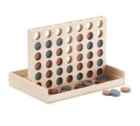 Jeu puissance 4 en bois beige, orange, bleu TU