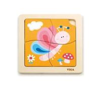 JEU PUZZLE - VIGA - Puzzle 4 pièces Papillon - Multicolore - 18 mois et plus - Non toxique