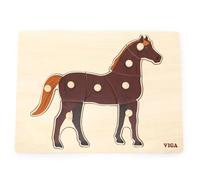 JEU PUZZLE - VIGA - Puzzle Montessori cheval - 8 pièces - Bois écologique - 18 mois et plus