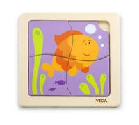 JEU PUZZLE - VIGA - Puzzle Poisson - 4 pièces - Multicolore - 18 mois et plus