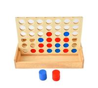 Jeu Quatre en Rangée, Construction À Ossature en Bois, 24 X 15 X 4 Cm, Jeu De Connexion, Plateau De Stratégie, Caoutchoutée, pour Les Voyages Et Les Soirées Jeux Famille.