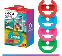 Jeu Schtroumpf Kart (Code Téléchargement) + Pack De 4 Volants Pour Joy Con Nintendo Switch Et Nintendo Switch Oled