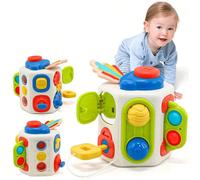 Jeu sensoriel Montessori pour enfants, jouet d'activité de voyage, cube magique - Jouet d'apprentissage inspiré de Montessori pour enfants de 2 à 3 ans - Cadeau d'anniversaire, reconnaissance de forme