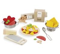 Jeu Set de pates Pasta et ustensiles Cuisine - Aliments Feutrine et Bois, dinette - Set Jouet Imitation Enfant avec 1 Carte Tigre