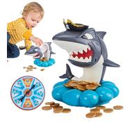 Jeu Shark Bites - Jouet de Farce interactif multijoueur pour Voler des pièces de Monnaie | Compétitif, éducatif, pour la Famille, Les fêtes et Les rassemblements
