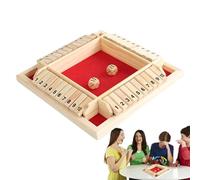 Jeu Shut Box [Plateau Dés Bois] Jeu Numérique Stratégie Classique - Portable Divertissement Stratégique | Activité Famille Fête Voyage Utilisation Adultes Maison Ensemble Plateau