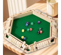 Jeu Shut The Box pour 6 Joueurs, Jeu de Société en Bois Traditionnel Mathématique pour Pub, Jeu de Dés Éducatif pour Famille, Enfants et Adultes-Natural Wood Color-1PCS