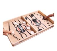 Jeu Sling Puck Rapide - Échecs À Deux, 35x22cm Plateau Bois Rectangulaire, Bataille Hockey Rapide, 10 Pièces Pions Solides - pour Classe Maternelle & Camping Activité