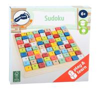 small foot 11164 Sudoku coloré "Educate" en bois, avec 81 cubes numérotés dans des couleurs vives, à partir de 6 ans.