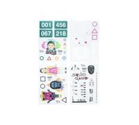Jeu Squid Gadget Décalcomanies pour ordinateur portable et étui de téléphone - Autocollants en vinyle imperméable sous licence officielle pour appareils pour tous les âges, jeu et anime accessoire