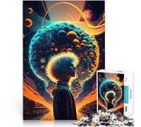 Jeu Stimulant Odyssée psychédélique Puzzle pour Adultes 1000 pièces 50x75cm avec Affiche et Feuille de Questions correspondantes à partir de 14 Ans