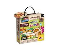 Lisciani - MONTESSORI WOOD Puzzle Animals - 4 Puzzles en Bois avec Bébé Animaux - 20 Pièces - Pour Enfants dès 1 An - Stimule la Logique et la Mémoire - Fabriqué en Italie
