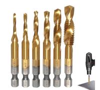 Jeu Tarauds Forets,Kit de Forets à Tarauder à Tige Hexagonale | Ensemble d'Ébavurage Perçage Taraudage | pour les Métiers de la Métallerie, de l'Automobile, de la Menuiserie, du et des