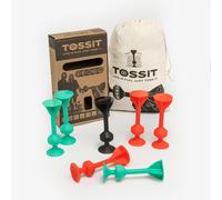 Gigamic Jeu de fléchettes ventouse TOSSIT - Intérieur/Extérieur, silicone durable - Rouge/Cyan