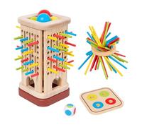Jeu Tours en Bois - Jouet Éducatif Empilement & Équilibre | Jeux De Société en Bois | pour Soirée Famille, Motricité Fine, Logique, Patience & Apprentissage des Couleurs