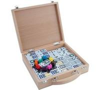 Jeu traditionnel de Dominos train mexicain D12 dans valise en bois Marron G