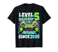 Jeu vidéo 5e Anniversaire Niveau 5 débloqué génial Depuis 2020 T-Shirt