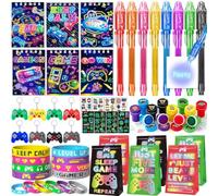 Jeu Vidéo Cadeau Anniversaire Enfants Invites Fournitures de Fête Enfants Pinata Anniversaire Garcon Stylo Encre Invisible Carnet de Notes Sacs Tatouage Timbre Porte-clés Bracelet Silicone Goodies