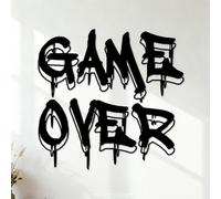 Jeu vidéo Game Over Boy Stickers muraux en vinyle Embellissement mural 54.6x56.5cm Noir