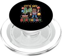 Jeu vidéo rétro 14e Anniversaire garçon 14 Ans Pixel Art PopSockets PopGrip pour MagSafe