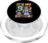 Jeu vidéo rétro 9ème Anniversaire garçon 9 Ans Pixel Art PopSockets PopGrip pour MagSafe
