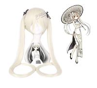 Jeu Yosuga no Sora en solitude Cosplay perruque droite avec deux queues de cheval à puce cheveux synthétiques Sora Kasugano Cosplay perruque + bonnet de perruque taille unique Sora Kasugano PL-224