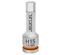 JEUCLEL 15mm Hex Impact Bit Socket, H15 1/2" Drive Allen Socket, Cr-Mo | 3-Inch, Lengthen Hex Screwdriver Adapter for Electric Ratchet Wrenches Fastening Screws, Socket Wrench, Head Drill