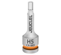 JEUCLEL 5mm Hex Impact Bit Socket, H5 1/2" Drive Allen Socket, Cr-Mo Steel | 3-Inch, Lengthen Hex Screwdriver Adapter for Electric Ratchet Wrenches Fastening Screws, Socket Wrench, Head Drill