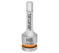 JEUCLEL 8mm Hex Impact Bit Socket, H8 1/2" Drive Allen Socket, Cr-Mo Steel | 3-Inch, Lengthen Hex Screwdriver Adapter for Electric Ratchet Wrenches Fastening Screws, Socket Wrench, Head Drill