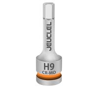 JEUCLEL 9mm Hex Impact Bit Socket, H9 1/2" Drive Allen Socket, Cr-Mo Steel | 3-Inch, Lengthen Hex Screwdriver Adapter for Electric Ratchet Wrenches Fastening Screws, Socket Wrench, Head Drill