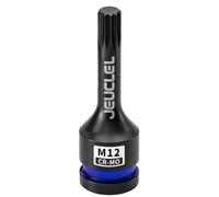 JEUCLEL Douille M12 à cannelure à percussion, 12 mm métrique 1/2" triple douille carrée en acier Cr-Mo