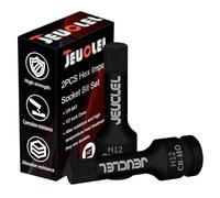 JEUCLEL Lot de 2 douilles à choc hexagonales de 12 mm, douille Allen H12 1/2", adaptateur de tournevis hexagonal en acier Cr-Mo pour clés à cliquet électriques, vis de fixation