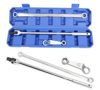 JEUCLEL Lot de 3 clés à cliquet extra longues 12 points, double extrémité | Entraînement 1,3 cm, 16 mm et 18 mm, barre de disjoncteur d'extension e réglage de carrossage, alignement des roues