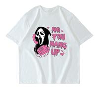 JEUDJJBW Halloween Scream Ghostface No You Hang Up Print T-T-Shirts à Manches courtess Men Women 2022 Trend Funny Halloween Clothes Short Sleeves T T-Shirts à Manches Courtes(Small)
