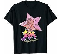 JEUDJJBW HAOSHI Jem and The Holograms and OutrageoBlack T-T-Shirts à Manches Courtes Teenager Jerrica Black(Large)