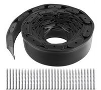 JEUIHAU Bordure de jardin flexible de 15 m, bordure de pelouse en plastique avec 45 piquets de fixation solides pour aménagement paysager, cour, parterres de fleurs, noir
