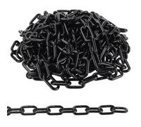 JEUIHAU Chaîne de sécurité robuste en métal noir de 10 m de long de 6 mm pour portails de clôture, portes de garage, chaises suspendues et verrous de sécurité