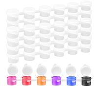 JEUIHAU Lot de 100 bandes de 600 pots de peinture vides de 3 ml avec couvercles, bandes de pots de peinture vides, petits récipients de rangement transparents pour arts, festivals d'art, camps d'été
