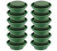 JEUIHAU Lot de 12 Bols Ronds en Mousse Florale de 11,9 cm cylindres en Mousse avec Plateau, Composition Florale pour Mariage, Fleuriste, Arrangements Floraux et Loisirs créatifs