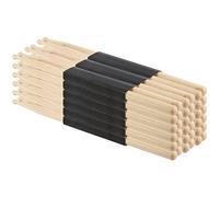JEUIHAU Lot de 18 paires de baguettes de batterie en bois 5A avec olives en bois pour étudiants et adultes