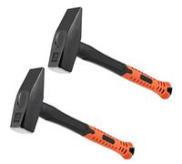 JEUIHAU Lot de 2 marteaux à panne transversale de 1,5 kg avec manche en fibre de verre absorbant les chocs pour machinistes, ingénieurs, charpentiers