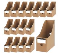 JEUIHAU Lot de 20 porte-revues en carton avec étiquettes, organisateur tiroir documents en carton pour dossiers, papeterie, bureau