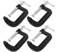 JEUIHAU Lot de 4 pinces C de 7,6 cm en fonte - Petite pince C en métal noir avec poignée en T coulissante - Mini pince G de 7,6 cm pour travail du bois, soudure, construction, pièce métallique